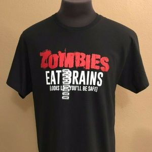 Zombie T-shirt Tee Large Funny Unisex Adult Black